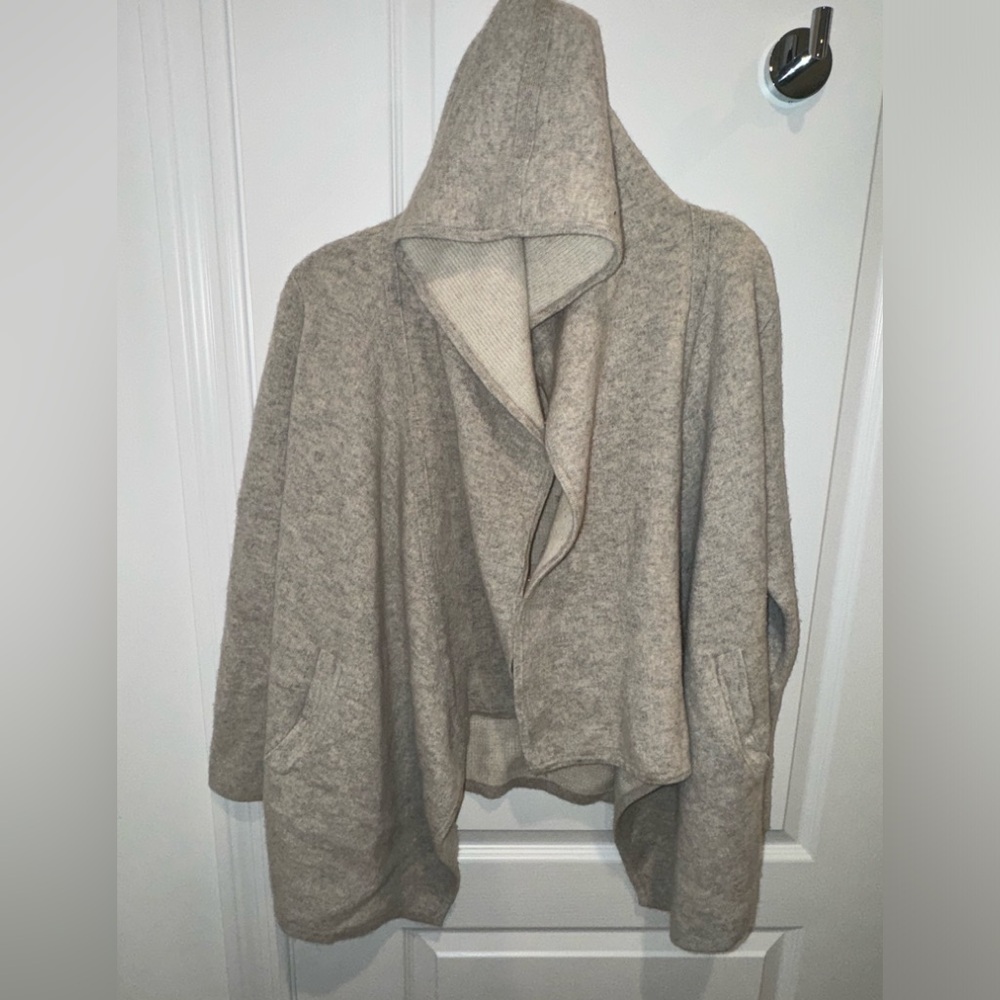 Margaret O'leary Women's Grey Hooded Cashmere Sweater Size Medium